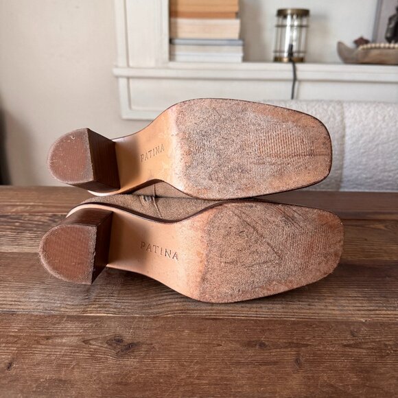 Portland Leather Goods Vera Patina Boots - Taupe - Sz 8 - Picture 9 of 9